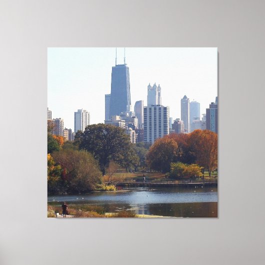 Chicago in de Herfst verpakt canvas (Voorkant)