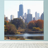 Chicago in de Herfst verpakt canvas (Insitu (Houten vloer))