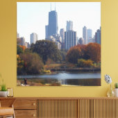 Chicago in de Herfst verpakt canvas (Insitu (Woonkamer))