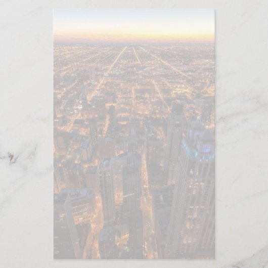 Chicago in de stad bij zonsondergang briefpapier (Voorkant)
