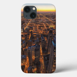 Chicago in de stad bij zonsondergang iPhone 13 hoesje