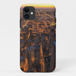 Chicago in de stad bij zonsondergang iPhone 11 hoesje