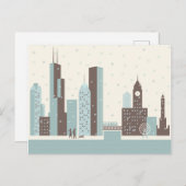 Chicago in de winter briefkaart (Voorkant / Achterkant)