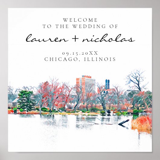 Chicago Jackson Park Wedding Welcome Sign Poster (Voorkant)