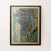 Chicago Jigzaag Puzzle Illinois Vintage Travel Legpuzzel (Verticaal)
