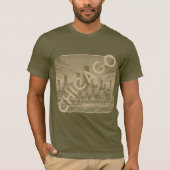 Chicago Khaki Tan Nom Graphic T-Shirt (Devant)