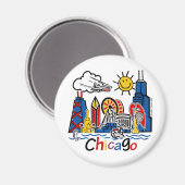 Chicago Kinder Skyline Magneet (Voorkant / Achterkant)