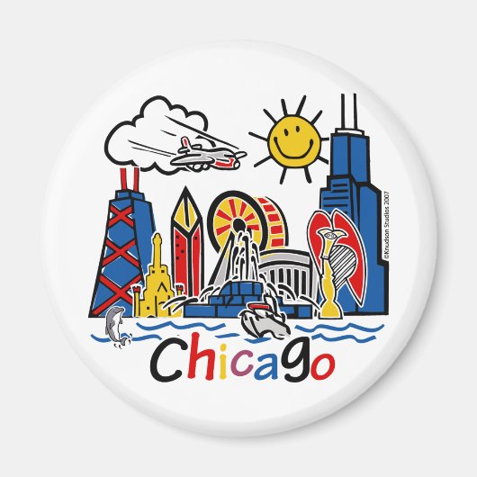 Chicago Kinder Skyline Magneet (Voorkant)