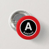 Chicago L Addison Red Line Ronde Button 3,2 Cm (Voorkant /achterkant)