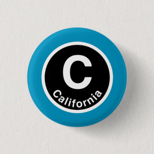 Chicago L California Blue Line Ronde Button 3,2 Cm
