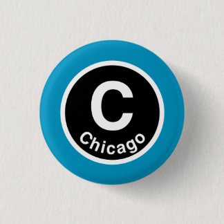 Chicago L Chicago Blue Line Ronde Button 3,2 Cm
