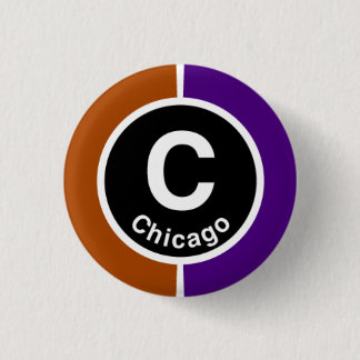 Chicago L Chicago Brown/Paars Line Ronde Button 3,2 Cm