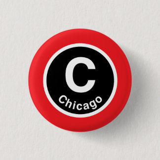 Chicago L Chicago Red Line Ronde Button 3,2 Cm