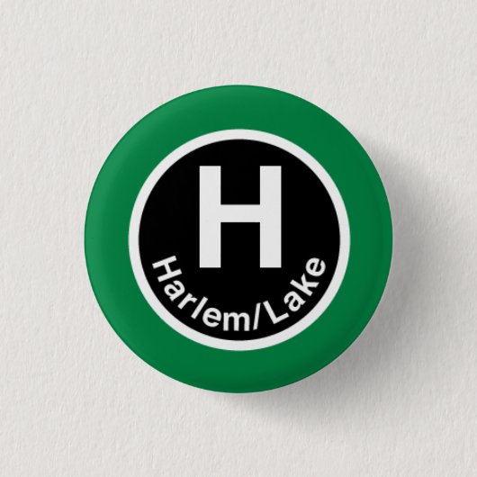 Chicago L Harlem Green L Ronde Button 3,2 Cm (Voorkant)