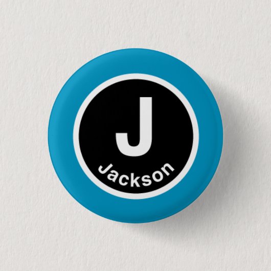 Chicago L Jackson Blue Line Ronde Button 3,2 Cm (Voorkant)