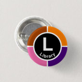 Chicago L Library Loop Ronde Button 3,2 Cm (Voorkant /achterkant)