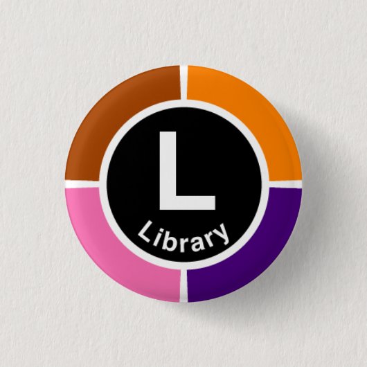 Chicago L Library Loop Ronde Button 3,2 Cm (Voorkant)