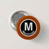 Chicago L Montrose Brown Line Ronde Button 3,2 Cm (Voorkant /achterkant)