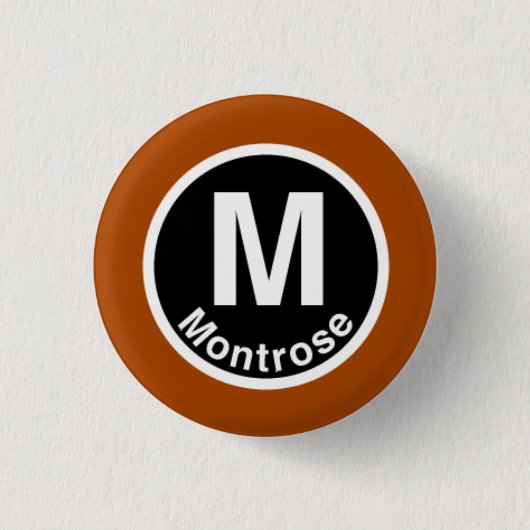 Chicago L Montrose Brown Line Ronde Button 3,2 Cm (Voorkant)