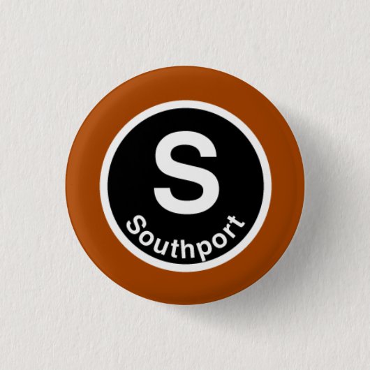 Chicago L Southport Brown Line Ronde Button 3,2 Cm (Voorkant)