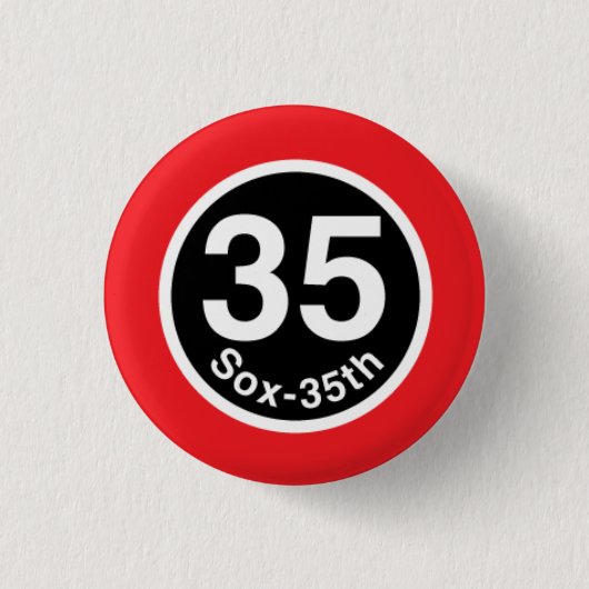 Chicago L Sox-35th Red Line Ronde Button 3,2 Cm (Voorkant)