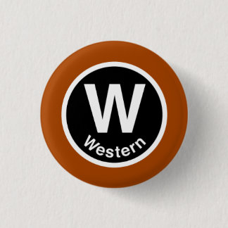 Chicago L Westerne bruine lijn Ronde Button 3,2 Cm
