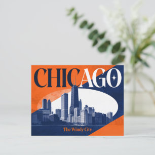 Chicago La Ville Ventée Carte Postale de Voyage Vi