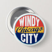 Chicago  label ronde button 7,6 cm (Voorkant /achterkant)
