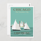  Chicago Lake Front Travel Briefkaart (Voorkant / Achterkant)