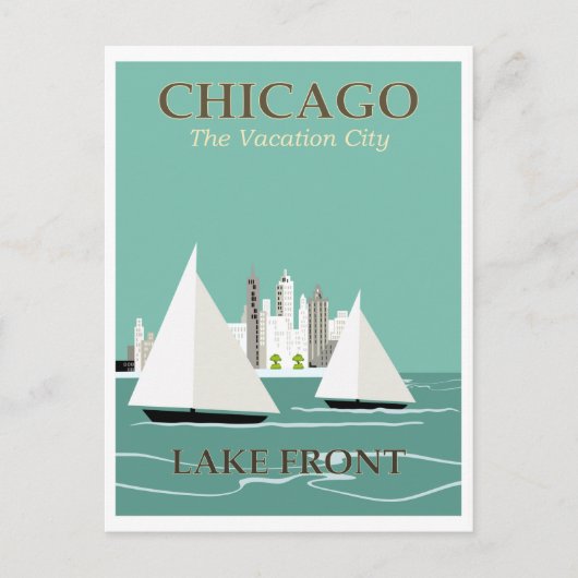  Chicago Lake Front Travel Briefkaart (Voorkant)