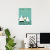  Chicago Lake Front Travel Poster (Thuiskantoor)