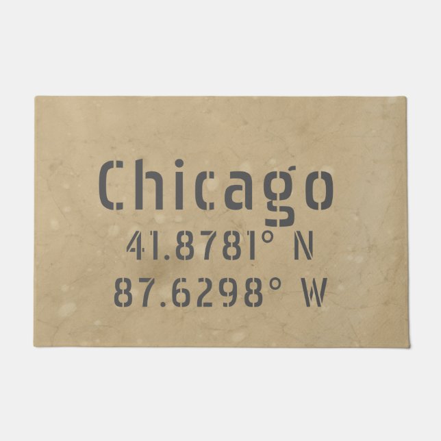 Chicago Latitude Longitude II Deurmat (Voorkant)