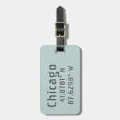 Chicago Latitude Longitude - persoonlijk Bagagelabel (Voorkant verticaal)