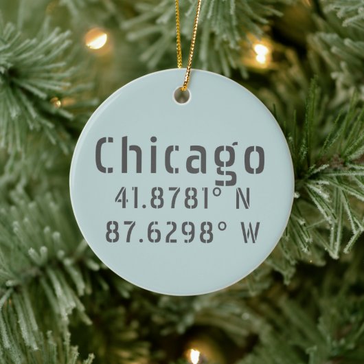 Chicago Latitude Longitude - persoonlijk Keramisch Ornament (Boom)