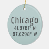 Chicago Latitude Longitude - persoonlijk Keramisch Ornament (Links)