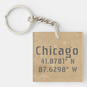 Chicago Latitude Longitude Sleutelhanger