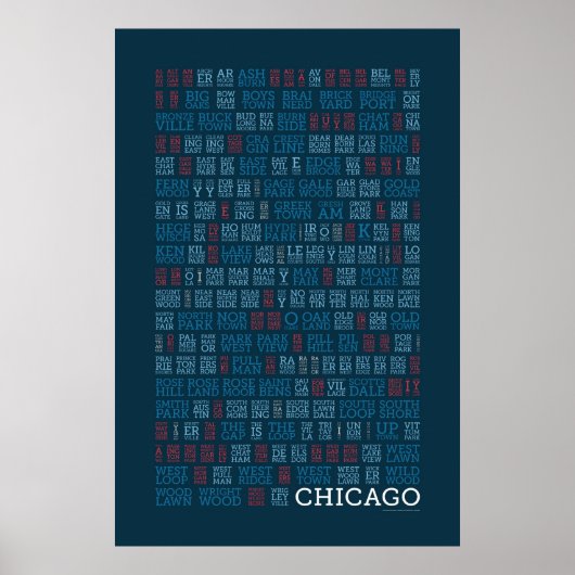 Chicago lettergrepen poster (Voorkant)