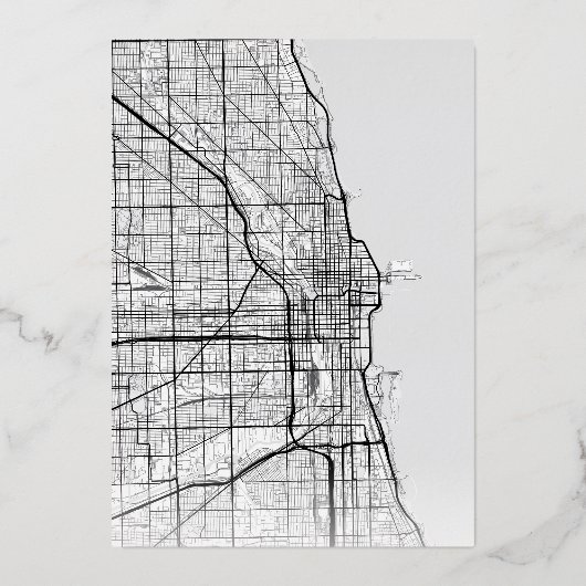 Chicago Love Locator | Weddenschap Save the Date Folie Uitnodiging (Achterkant)