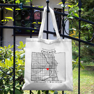 Chicago Love Locator Welkom bruiloft Tote Bag