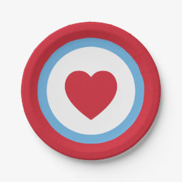 Chicago Love | Papieren Borden | Hart | Rood Papieren Bordje