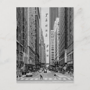 Chicago Madison Street Grayscale Dank je Briefkaart