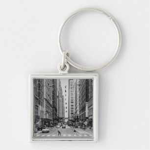 Chicago Madison Street Grayscale Sleutelhanger