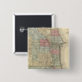 Chicago Map door Mitchell Vierkante Button 5,1 Cm (Voorkant /achterkant)