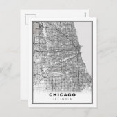 Chicago Map Feestdagenkaart (Voorkant / Achterkant)