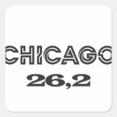 chicago marathon vierkante sticker (Voorkant)