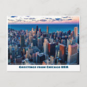 Chicago met Lake Michigan Briefkaart (Voorkant)