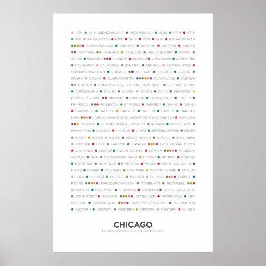 Chicago - MetroDots Poster (Voorkant)