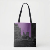 Chicago Michigan Avenue 1960's Ggloed Edges Black Tote Bag (Voorkant)