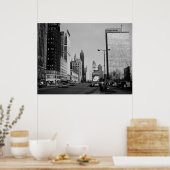 Chicago Michigan Avenue 1964 foto Poster (Keuken)
