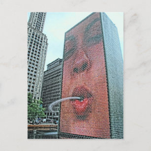 Chicago Millennium Park Illinois Face Briefkaart